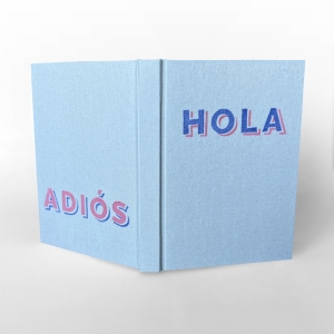 cuaderno de tapa dura "hola / adiós" hojas en blanco / azul claro / 11 x 15 cm :: imagen 1