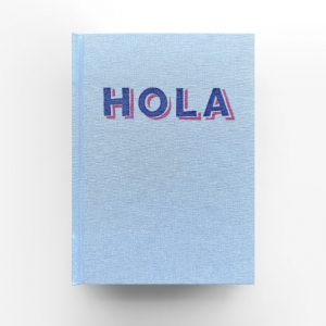 cuaderno de tapa dura "hola / adiós" hojas en blanco / azul claro / 11 x 15 cm :: imagen 2