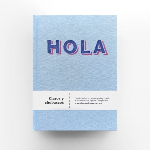 cuaderno de tapa dura "hola / adiós" hojas en blanco / azul claro / 11 x 15 cm :: imagen 10