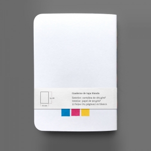 cuaderno de tapa blanda (cosido visto) "círculos cmyk" hojas en blanco / blanco / 10 x 14 cm :: imagen 11