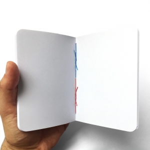 cuaderno de tapa blanda (cosido visto) "gafas 3d" hojas en blanco / blanco / 10 x 14 cm :: imagen 3
