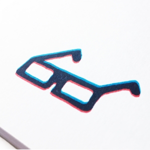 cuaderno de tapa blanda (cosido visto) "gafas 3d" hojas en blanco / blanco / 10 x 14 cm :: imagen 5