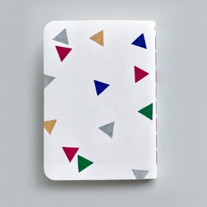 cuaderno de tapa blanda (cosido visto) "fiesta" / blanco y naranja / 10 x 14 cm :: imagen 2