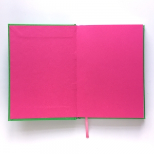 cuaderno de tapa dura "verde y rosa fucsia" hojas en blanco / 15 x 21 cm :: imagen 3