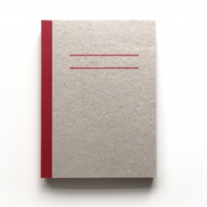 cuaderno "cartón visto" hojas en blanco / gris y rojo / 10 x 14 cm :: imagen 1