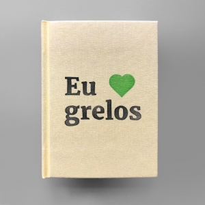 cuaderno de tapa dura "eu ♥ grelos" hojas en blanco / crema / 11 x 15 cm :: imagen 1
