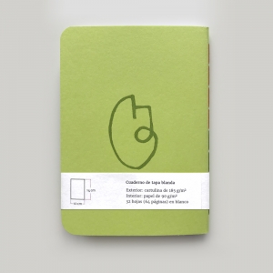 cuaderno de tapa blanda (cosido visto) "un 6 y un 4 la cara de tu retrato" hojas en blanco / verde / 10 x 14 cm :: imagen 11