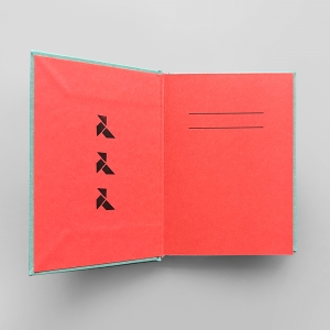 cuaderno de tapa dura "pajarita" hojas en blanco / turquesa / 11 x 15 cm :: imagen 3