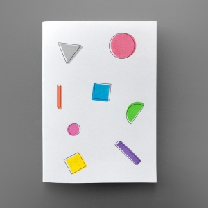 cuaderno de tapa blanda (cosido visto) "figuras" hojas en blanco / blanco / 10 x 14 cm :: imagen 1