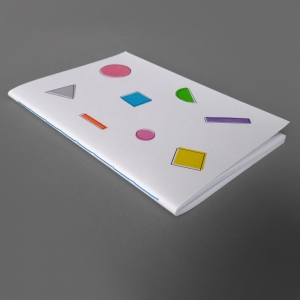 cuaderno de tapa blanda (cosido visto) "figuras" hojas en blanco / blanco / 10 x 14 cm :: imagen 9