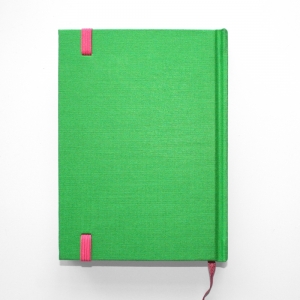 cuaderno de tapa dura "verde y rosa fucsia" hojas en blanco / 11 x 15 cm :: imagen 2