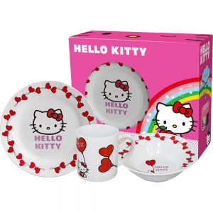 vajilla para niños hello kitty "globos" :: imagen 1