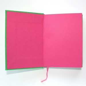 cuaderno de tapa dura "verde y rosa fucsia" hojas en blanco / 11 x 15 cm :: imagen 3