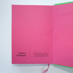 cuaderno de tapa dura "verde y rosa fucsia" hojas en blanco / 11 x 15 cm :: imagen 5