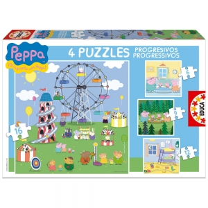 puzzles peppa pig progresivos 6, 9, 12 y 16 piezas :: imagen 1