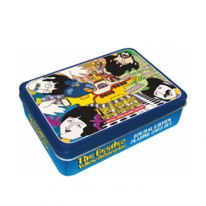 caja metálica con 2 barajas de cartas de póquer the beatles "yellow submarine" :: imagen 2