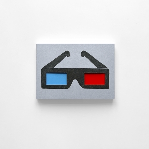 bloc de notas "gafas 3d" / gris / A7 :: imagen 1