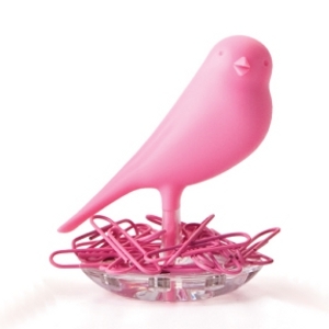 porta clips "nido de gorrión" / rosa :: imagen 1