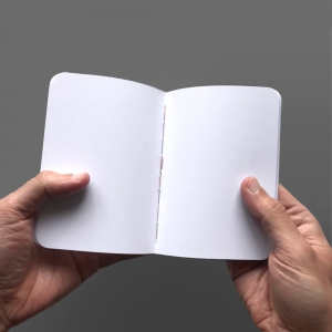 cuaderno de tapa blanda (cosido visto) "círculos cmyk" hojas en blanco / beige / 10 x 14 cm :: imagen 3