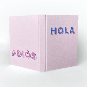 cuaderno de tapa dura "hola / adiós" hojas en blanco / rosa / 11 x 15 cm :: imagen 1