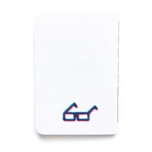 cuaderno de tapa blanda (cosido visto) "gafas 3d" hojas en blanco / blanco / 10 x 14 cm :: imagen 2