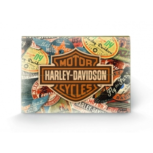 póster de madera harley davidson "logos" / 59 x 40 cm :: imagen 1