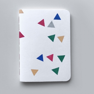 cuaderno de tapa blanda (cosido visto) "fiesta" / blanco y naranja / 10 x 14 cm :: imagen 1