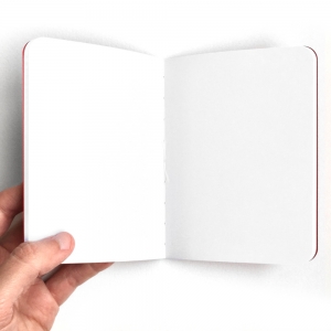 cuaderno de tapa blanda (cosido visto) "press start" hojas en blanco / rojo / 10 x 14 cm :: imagen 3