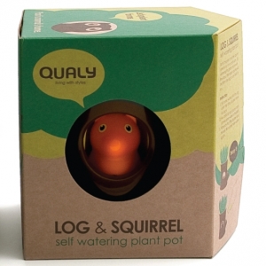 maceta auto-regable "log & squirrel" / marrón y verde :: imagen 3
