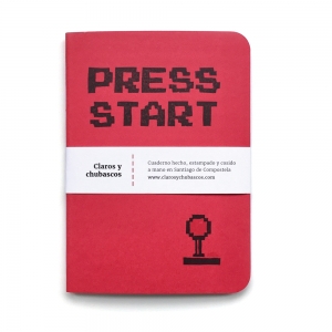 cuaderno de tapa blanda (cosido visto) "press start" hojas en blanco / rojo / 10 x 14 cm :: imagen 6