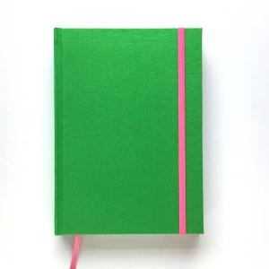 cuaderno de tapa dura "verde y rosa fucsia" hojas en blanco / 15 x 21 cm :: imagen 1