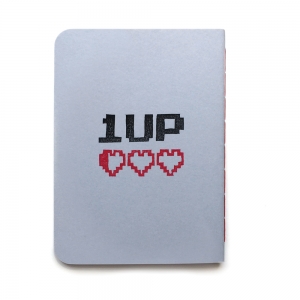 cuaderno de tapa blanda (cosido visto) "1up" hojas en blanco / gris claro / 10 x 14 cm :: imagen 2