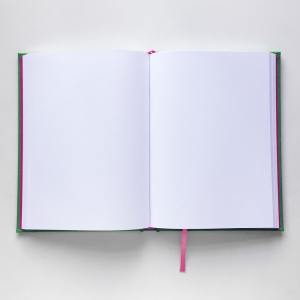 cuaderno de tapa dura "verde y rosa fucsia" hojas en blanco / 15 x 21 cm :: imagen 4