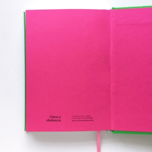 cuaderno de tapa dura "verde y rosa fucsia" hojas en blanco / 15 x 21 cm :: imagen 5