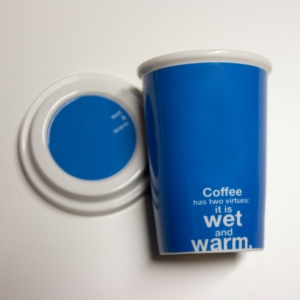 taza con tapa "wet and warm" / azul :: imagen 2