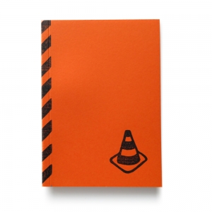 cuaderno de tapa blanda "en obras" hojas en blanco / naranja / 10 x 14 cm :: imagen 1