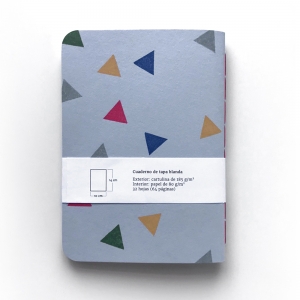 cuaderno de tapa blanda (cosido visto) "fiesta" / gris y blanco / 10 x 14 cm :: imagen 7