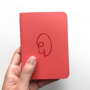 cuaderno de tapa blanda (cosido visto) "un 6 y un 4 la cara de tu retrato" hojas en blanco / rojo / 10 x 14 cm :: imagen 5