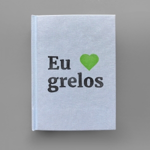 cuaderno de tapa dura "eu ♥ grelos" hojas en blanco / azul claro / 11 x 15 cm :: imagen 1