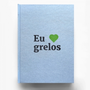 cuaderno de tapa dura "eu ♥ grelos" hojas en blanco / azul claro / 15 x 21 cm :: imagen 1