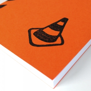 cuaderno de tapa blanda "en obras" hojas en blanco / naranja / 10 x 14 cm :: imagen 5