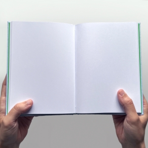 cuaderno de tapa dura "eu ♥ grelos" hojas en blanco / azul claro / 15 x 21 cm :: imagen 4
