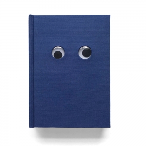 cuaderno de tapa dura "ojos móviles" hojas en blanco / azul oscuro / 11 x 15 cm :: imagen 1