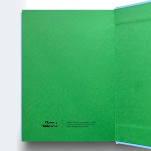 cuaderno de tapa dura "eu ♥ grelos" hojas en blanco / azul claro / 15 x 21 cm :: imagen 5