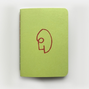 cuaderno de tapa blanda (cosido visto) "un 6 y un 4 la cara de tu retrato" hojas en blanco / verde / 10 x 14 cm :: imagen 1