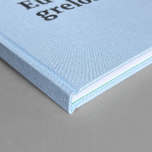 cuaderno de tapa dura "eu ♥ grelos" hojas en blanco / azul claro / 15 x 21 cm :: imagen 8