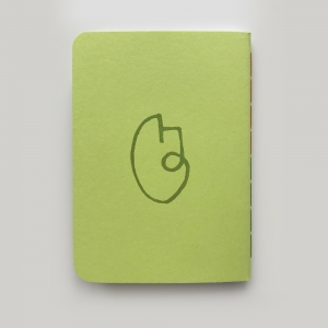 cuaderno de tapa blanda (cosido visto) "un 6 y un 4 la cara de tu retrato" hojas en blanco / verde / 10 x 14 cm :: imagen 2