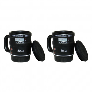 set de 2 tazas espresso en forma de objetivo "micro focus" :: imagen 2