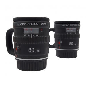 set de 2 tazas espresso en forma de objetivo "micro focus" :: imagen 3