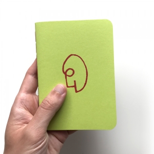cuaderno de tapa blanda (cosido visto) "un 6 y un 4 la cara de tu retrato" hojas en blanco / verde / 10 x 14 cm :: imagen 5